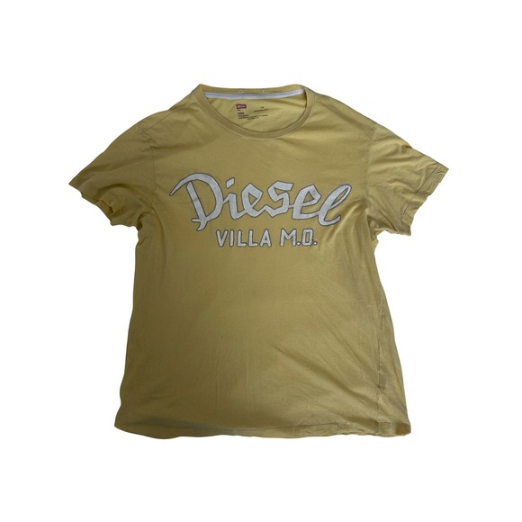 Diesel Tops - Diesel Villa M.O. Graphic T-Shirt Yellow Cotton Crewneck Short Sleeve Large